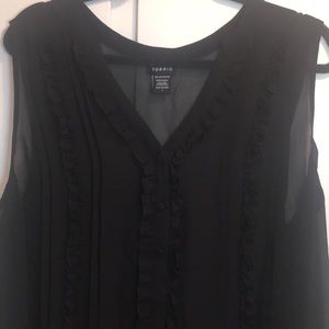 Torrid blck sheer sleeveless button down blouse 1X
